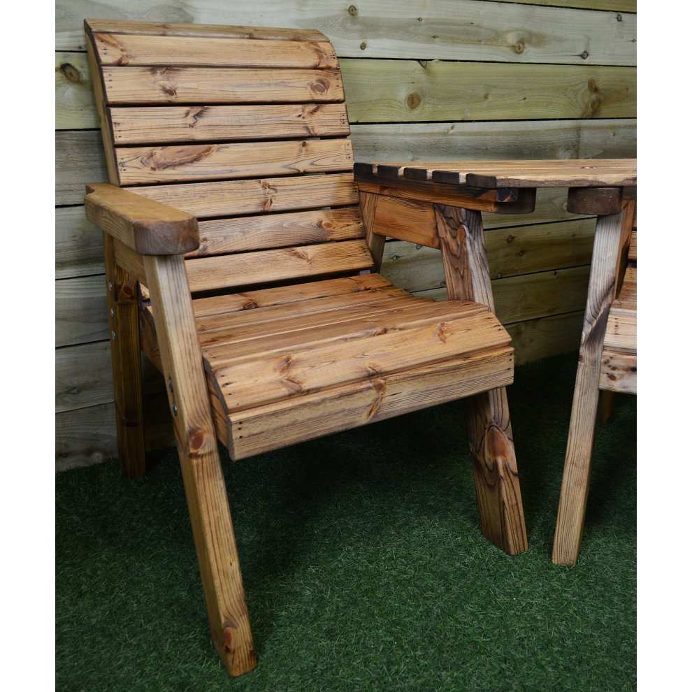 5 Seater Chunky Wooden Garden Furniture Set with Coffee Table - image 2