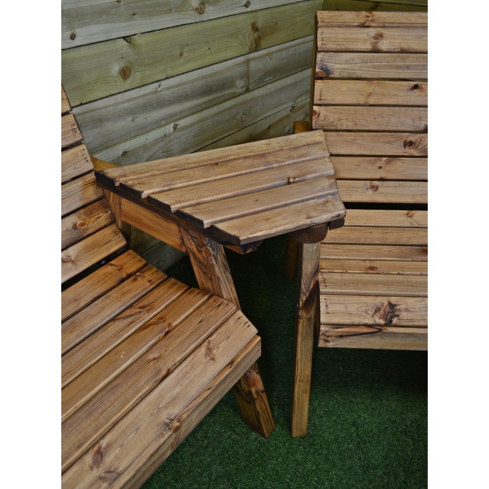 5 Seater Chunky Wooden Garden Furniture Set with Coffee Table - image 4