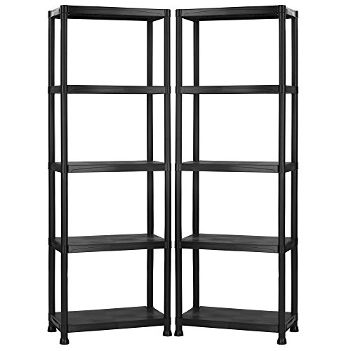 5 Tier Black Shelving Unit x2 - Vonhaus - image 5