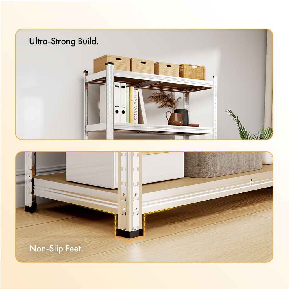 5-Tier Galvanised Steel Shelving Unit x2 – Silver (180 x 90 x 40cm) - image 4