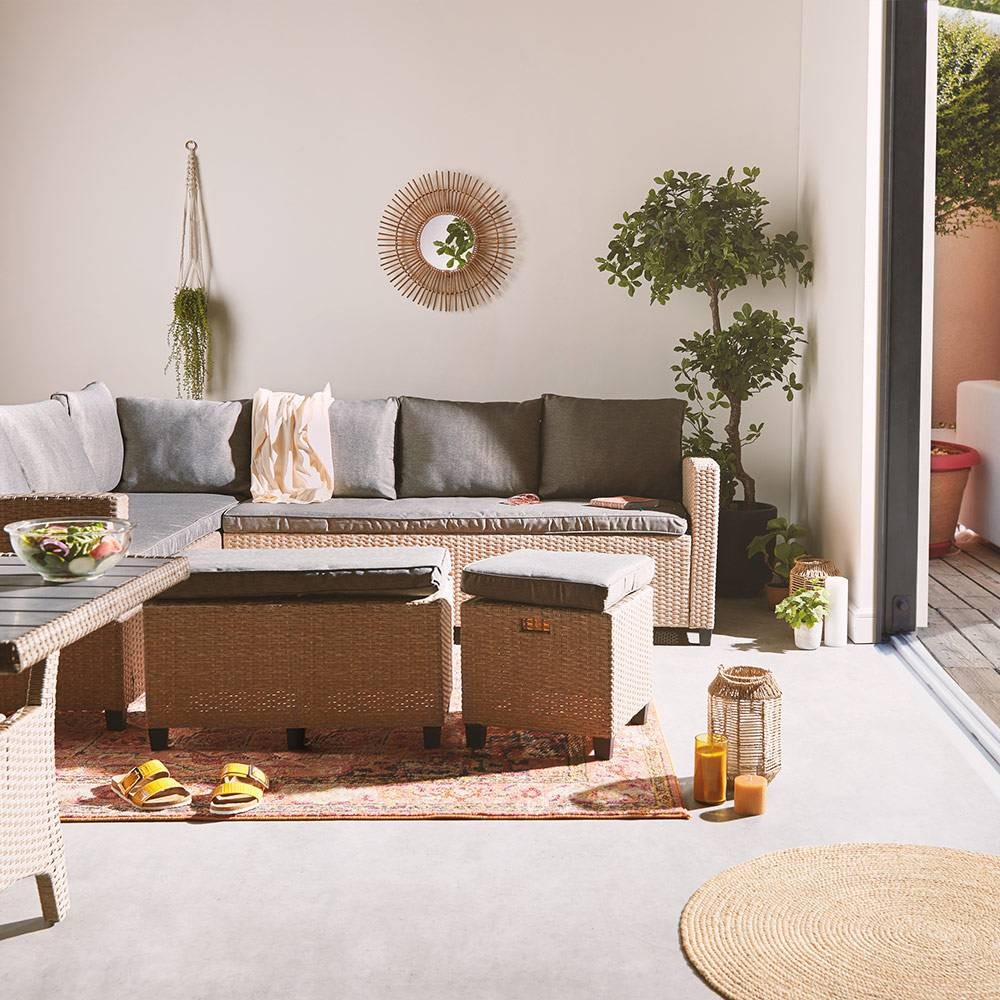 9 Seater Garden Rattan Corner Sofa Dining Table Set - image 2