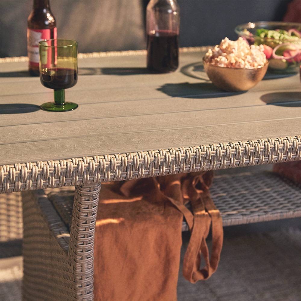 9 Seater Garden Rattan Corner Sofa Dining Table Set - image 4