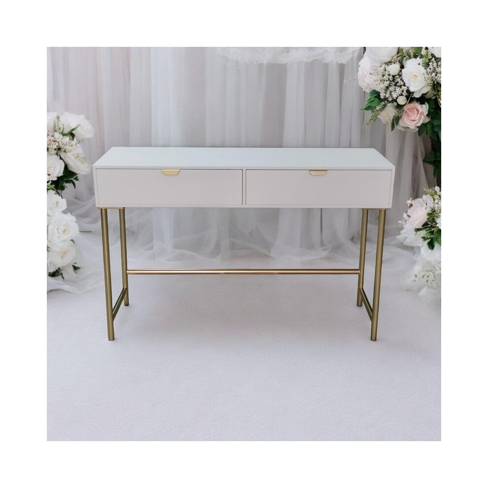 Acacia Home White 2 Drawer Wooden Side Table - image 2