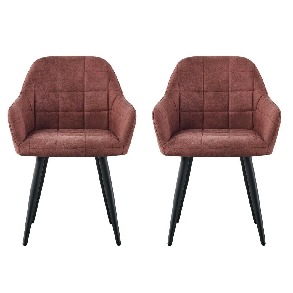 Adrian Pink Faux Suede Leather Dining Chair Set of 2 - image 2