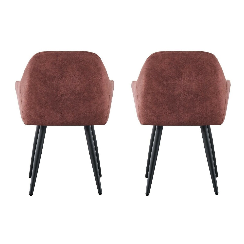 Adrian Pink Faux Suede Leather Dining Chair Set of 2 - image 3