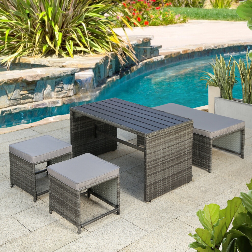 Alena 2 Seater Grey Rattan Convertible Sofa Set - image 3