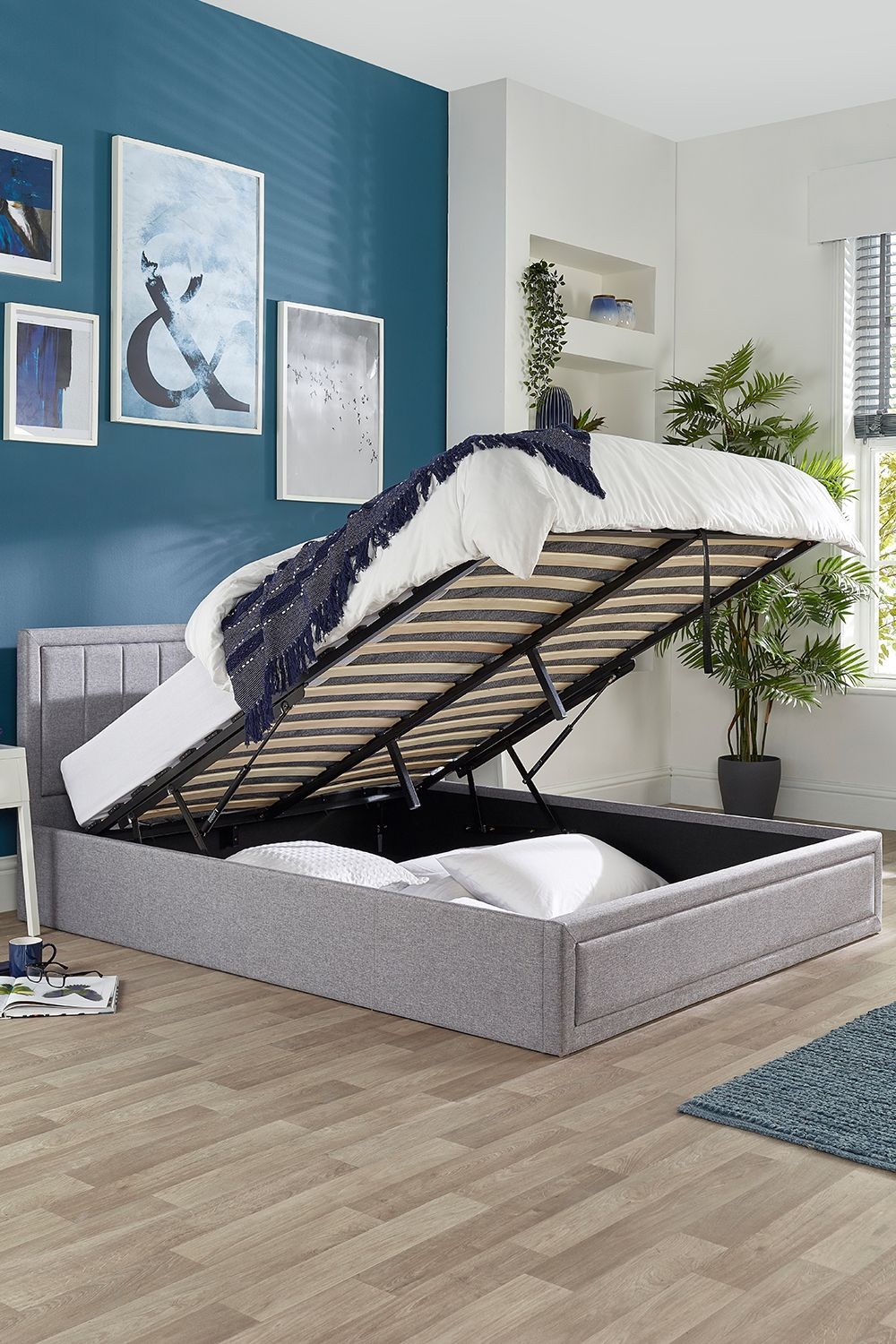 Aspire Furniture Castleton King Size Grey Ottoman Bed - image 3