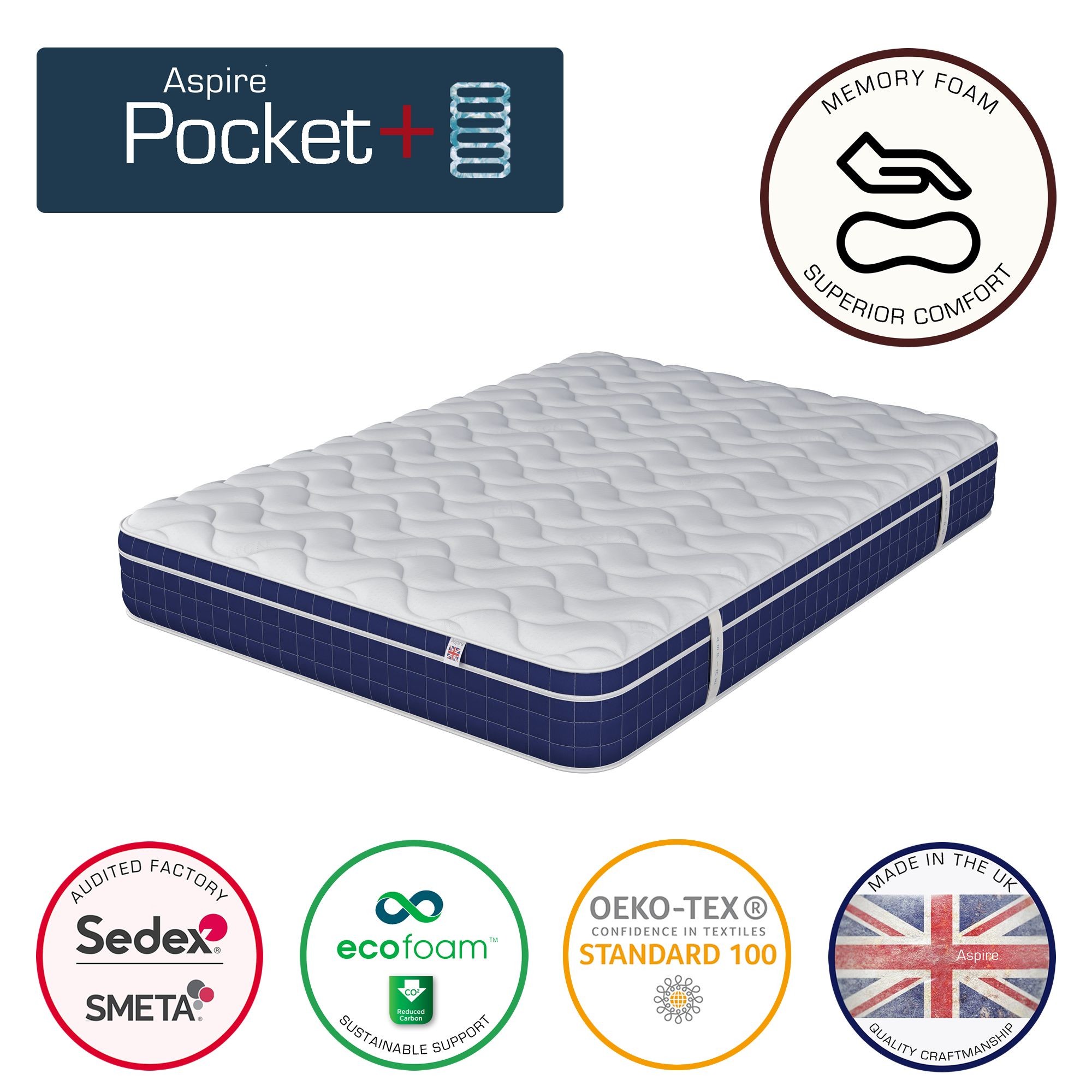 Aspire Invigorate 1000 Pocket Hybrid Mattress, Small Single - image 3