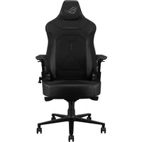 Black ASUS ROG Courser Core gaming chair with padded seat, ergonomic design, and adjustable armrests.