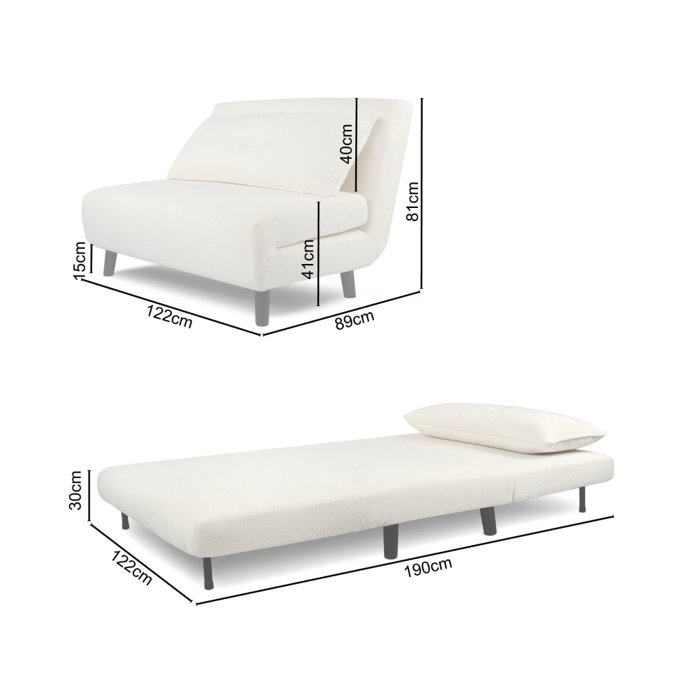 Aurora 2 Seater Boucle Sofa Bed - image 3