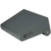 Gray BakkerElkhuizen FootRest No.3 with angled surface and logo on side.