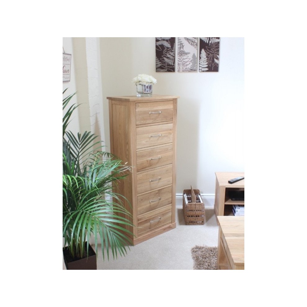 Baumhaus Mobel 6 Drawer Oak Tallboy Chest of Drawers - image 3