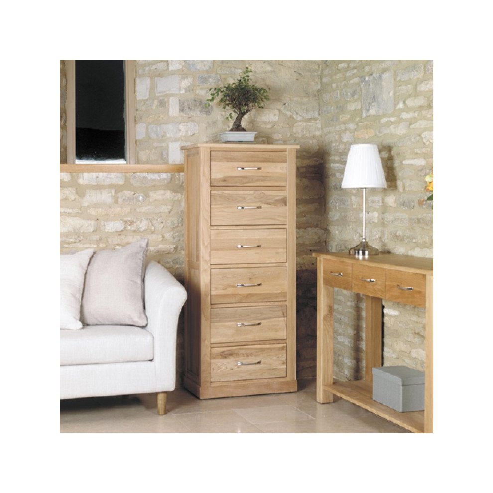 Baumhaus Mobel 6 Drawer Oak Tallboy Chest of Drawers - image 4