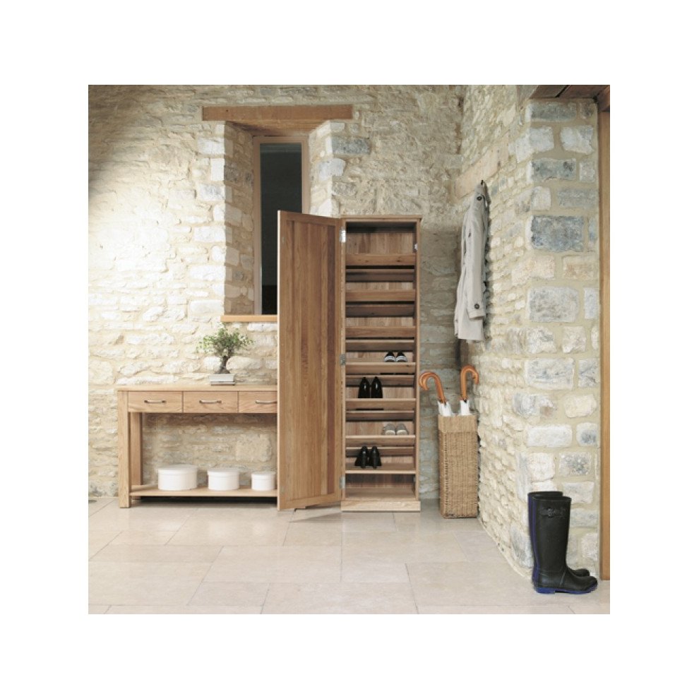 Baumhaus Mobel 7 Shelf Oak Tall Shoe Cupboard - image 2