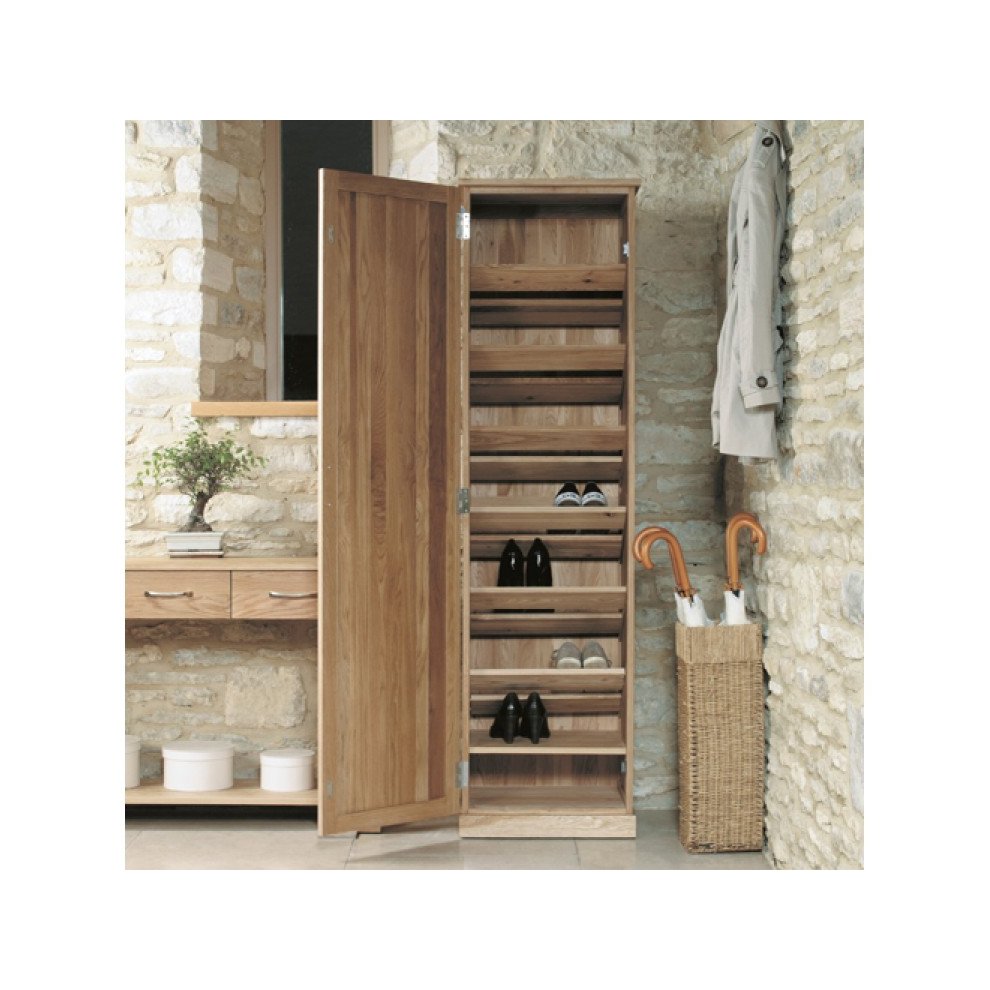 Baumhaus Mobel 7 Shelf Oak Tall Shoe Cupboard - image 4