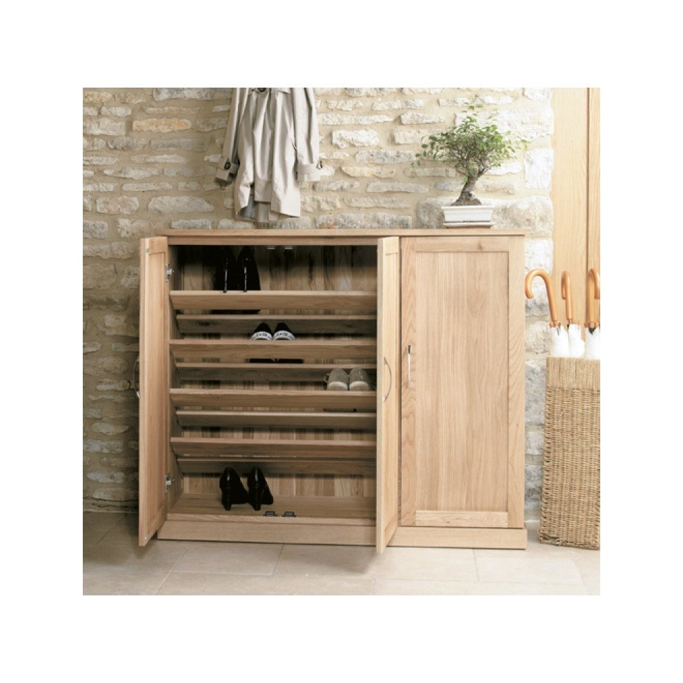 Baumhaus Mobel 8 Shelf Oak Extra Large Shoe Cupboard - image 3