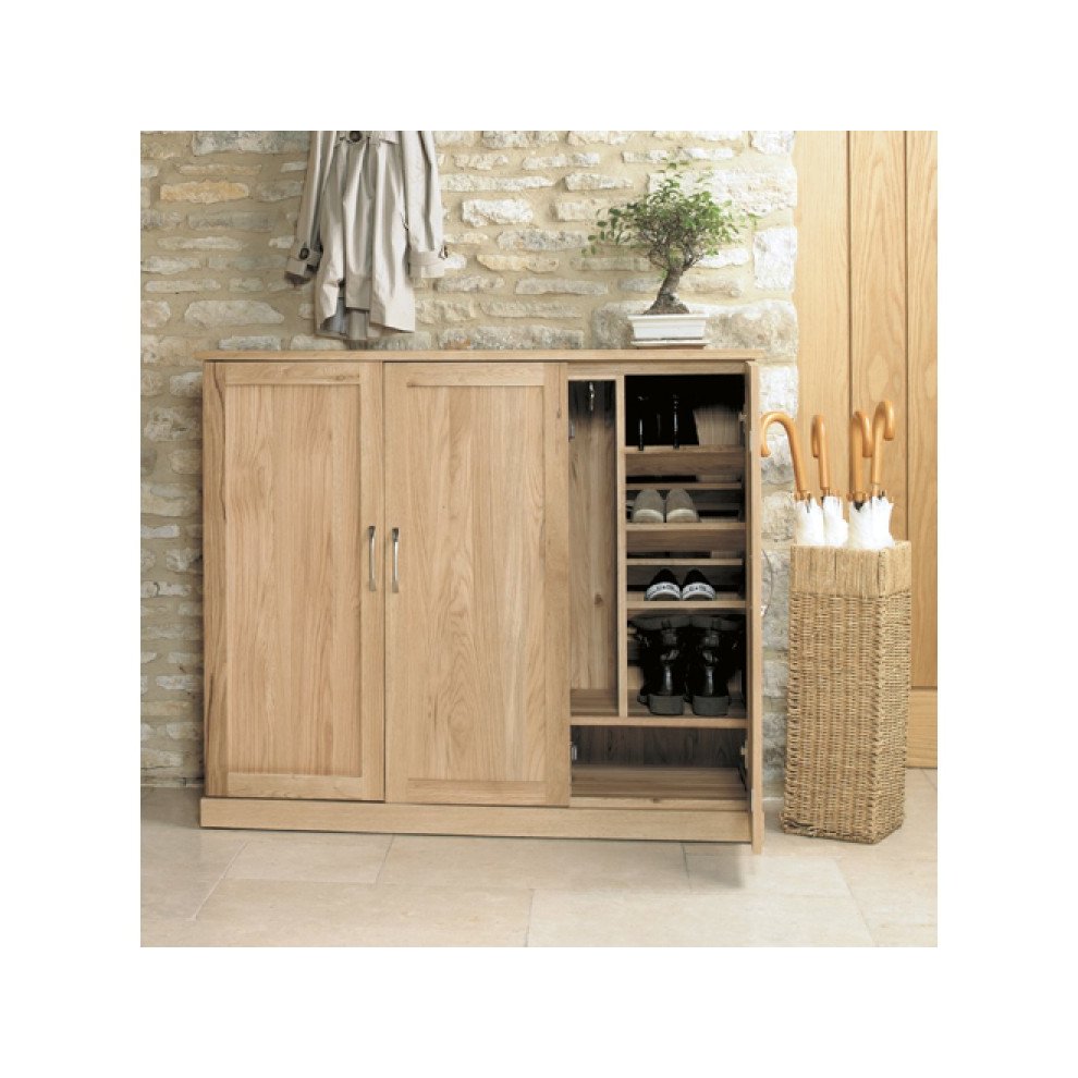 Baumhaus Mobel 8 Shelf Oak Extra Large Shoe Cupboard - image 4