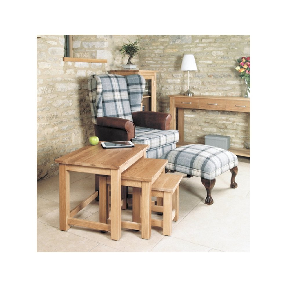 Baumhaus Mobel Oak Nest of Tables Set of 3 - image 3