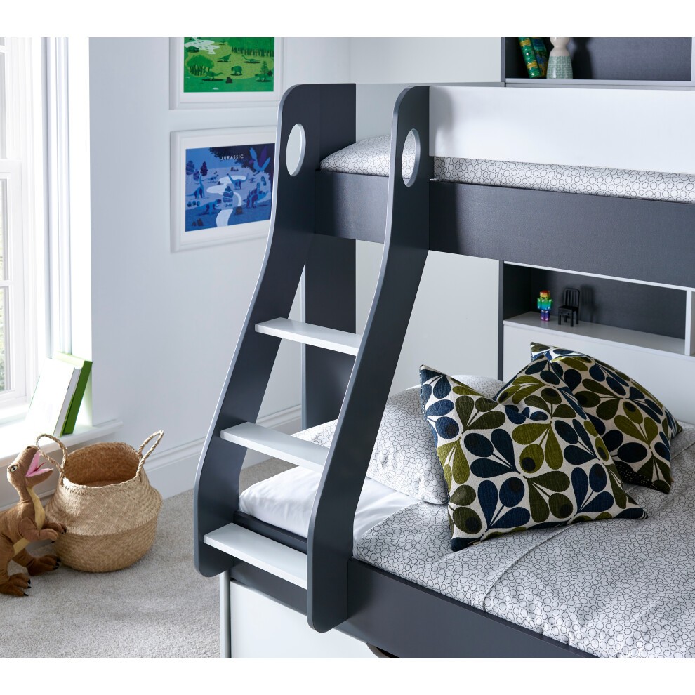 Bedmaster Oliver Grey and White Triple Sleeper Bunk Bed - image 4