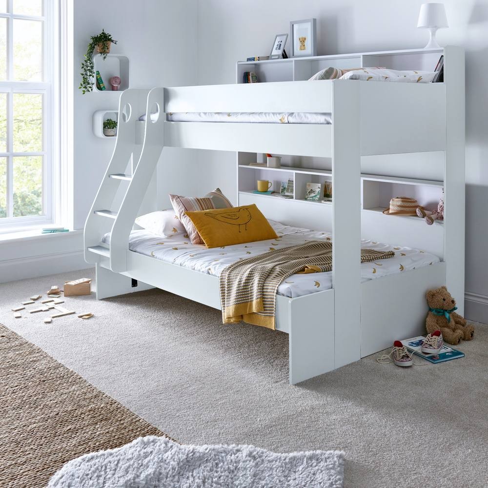 Bedmaster Oliver White Triple Sleeper Single Drawer Bunk Bed with Pocket Sprung Mattresses - image 4