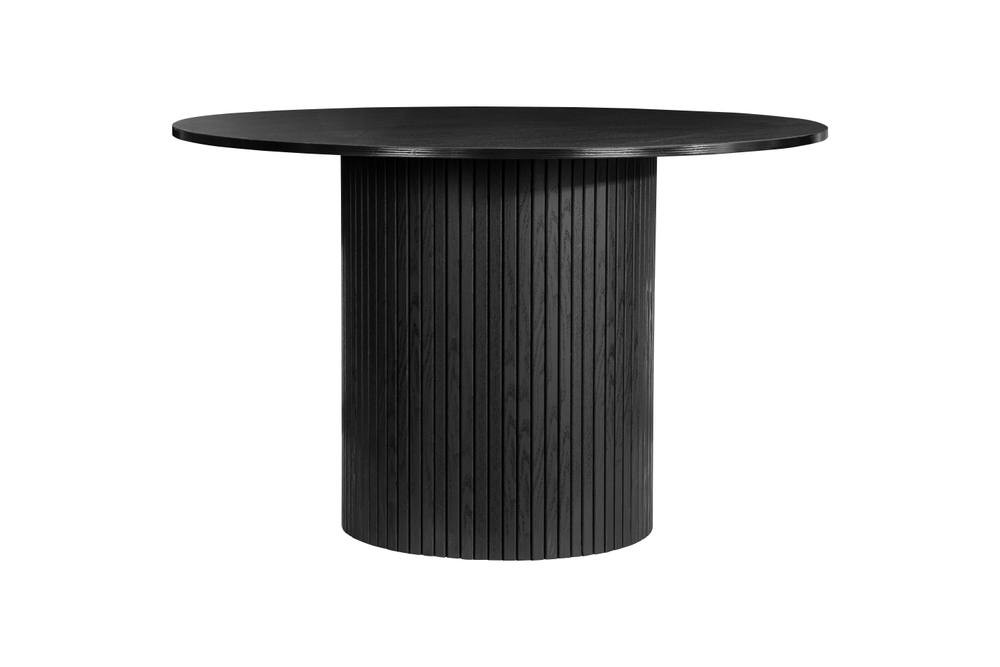 Birlea Axel 4 Seater Round Fluted Dining Set Black - image 2