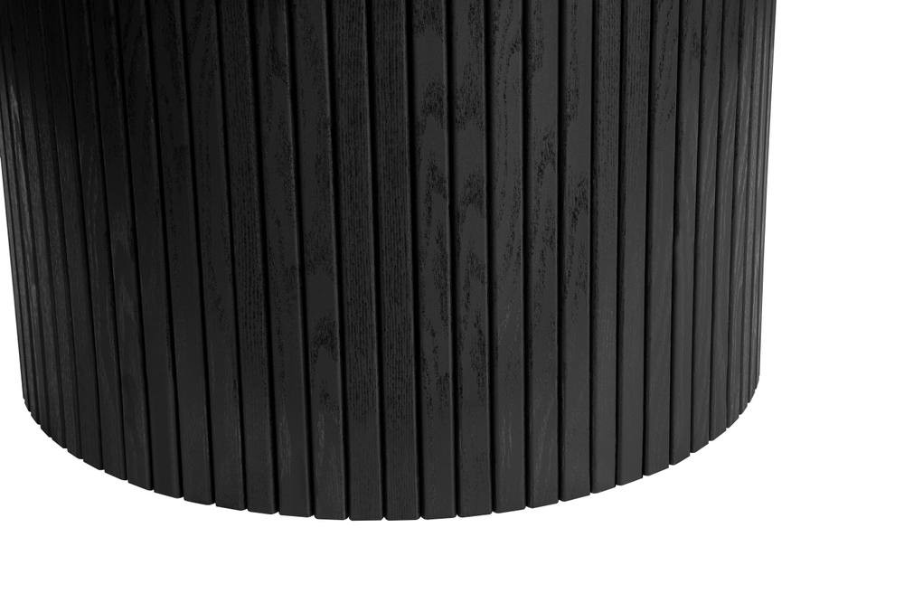 Birlea Axel 4 Seater Round Fluted Dining Set Black - image 4