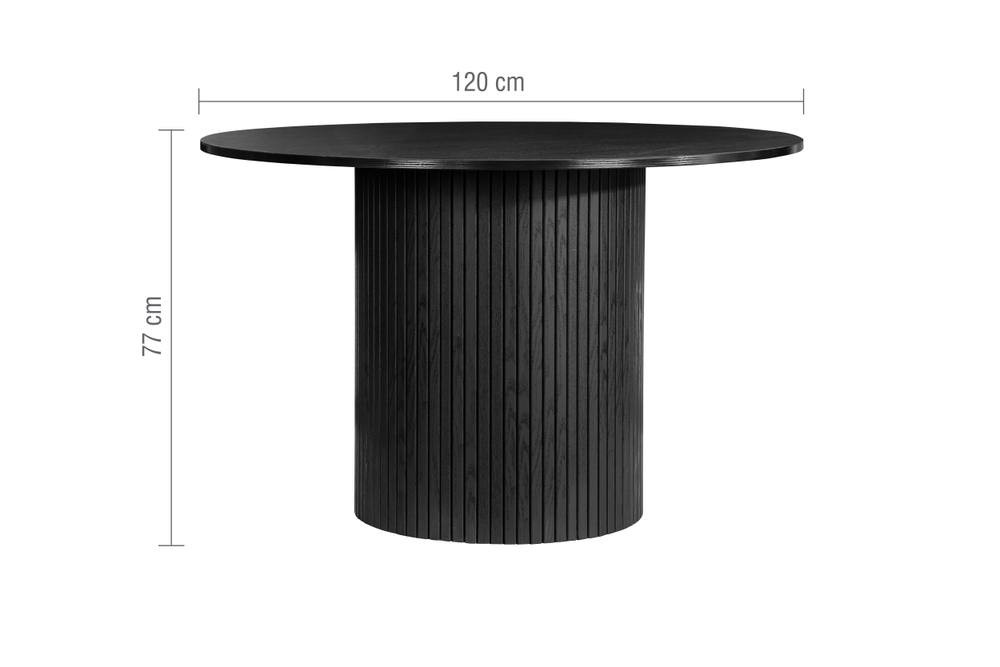 Birlea Axel 4 Seater Round Fluted Dining Set Black - image 5