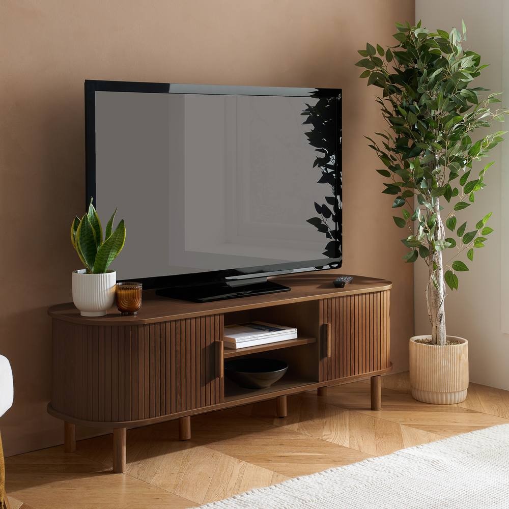 Birlea Axel Dark Brown 2 Door Fluted TV Unit - image 2