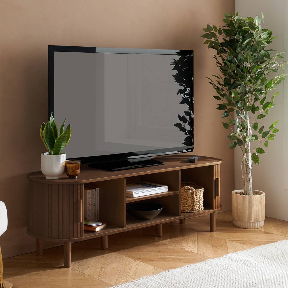 Birlea Axel Dark Brown 2 Door Fluted TV Unit - image 3