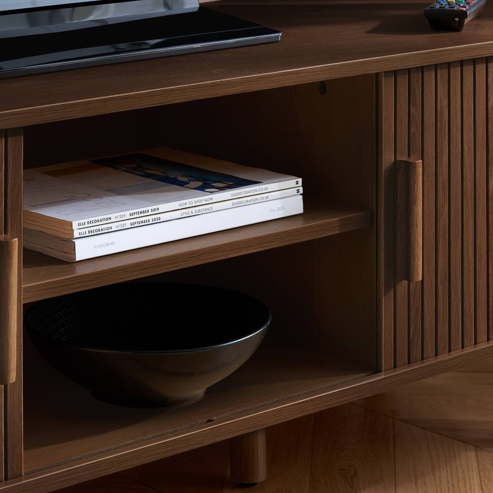 Birlea Axel Dark Brown 2 Door Fluted TV Unit - image 5