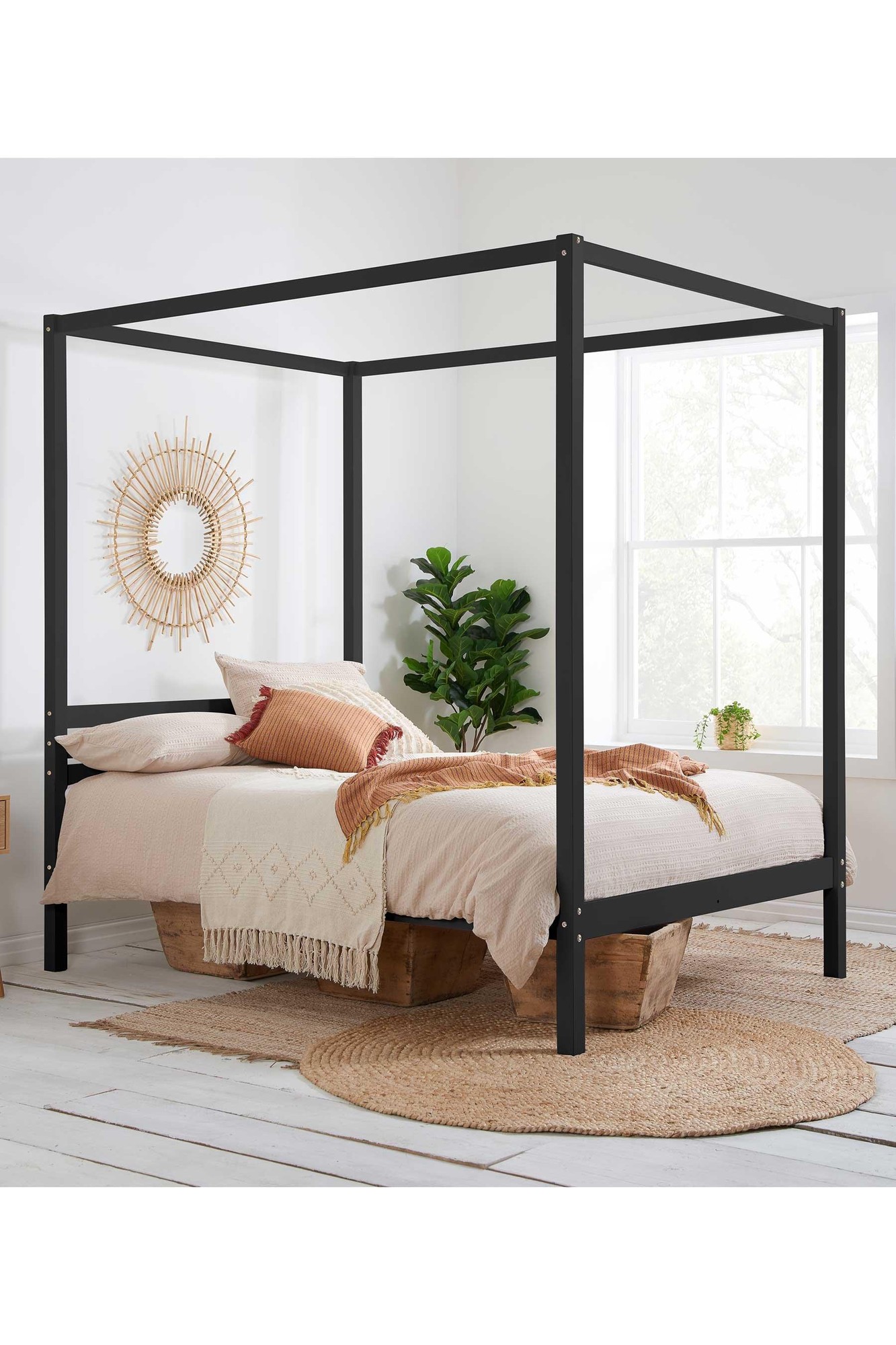 Birlea Mercia Four Poster Bed Frame, King Size, Black - image 4