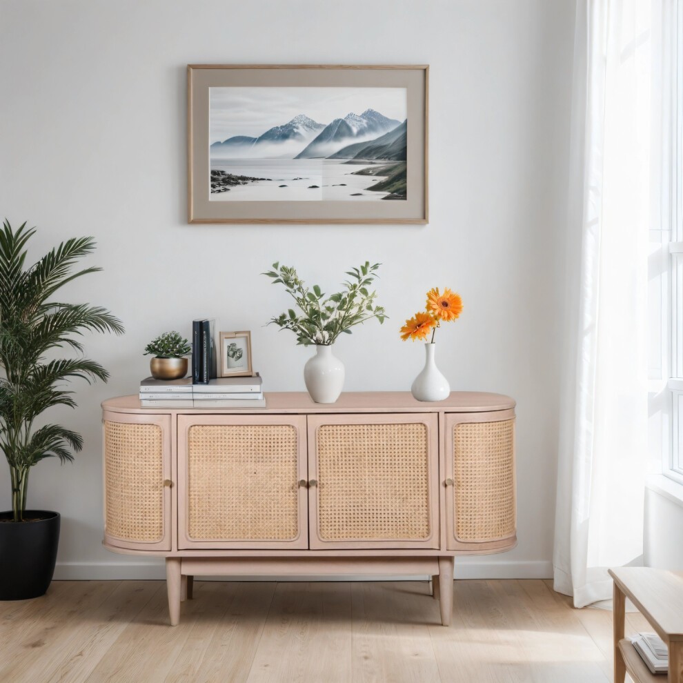 Brooklyn 4 Door Cane and Mango Wood Sideboard - image 4