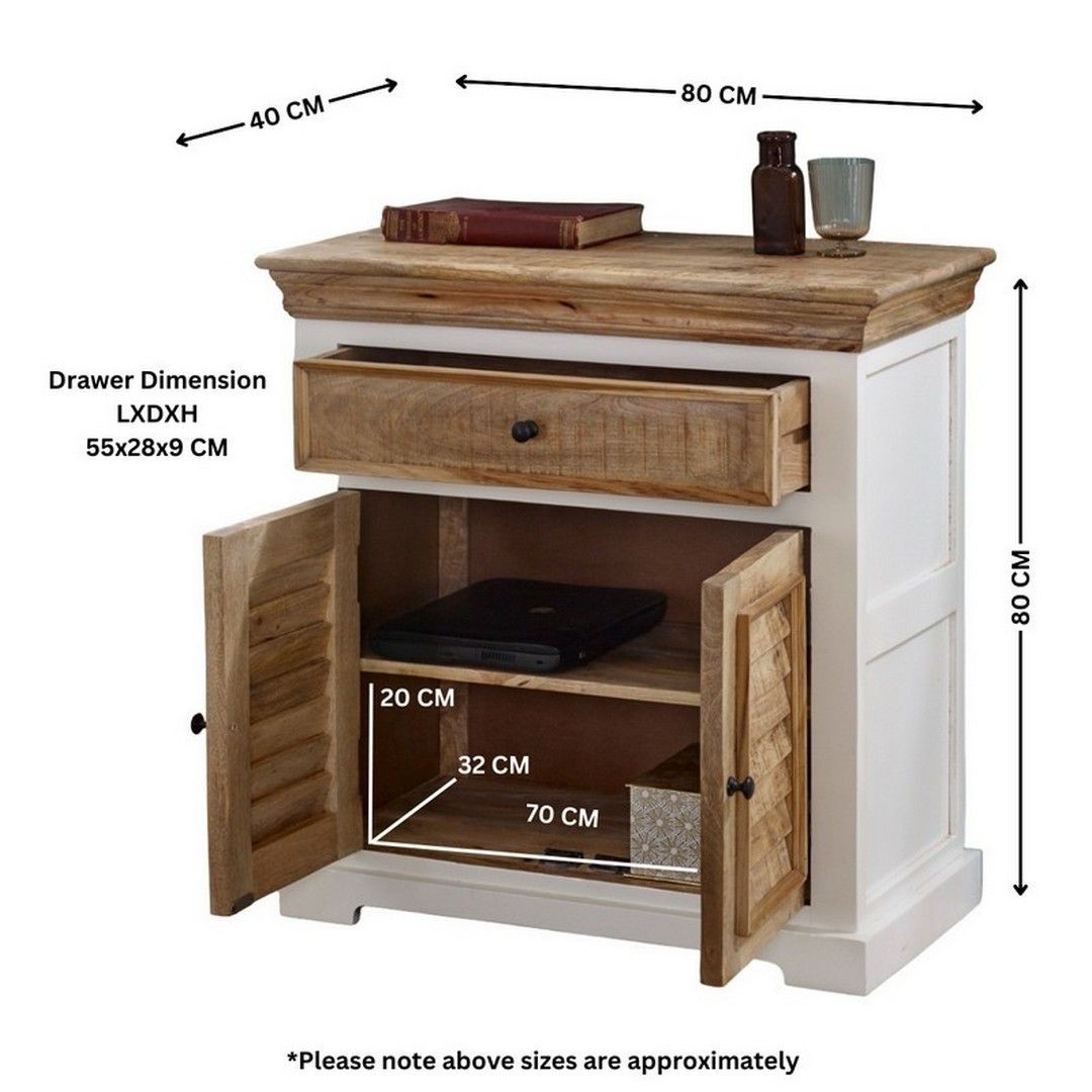 Brooklyn Alfie 2 Door Single Drawer Wood Sideboard - image 4
