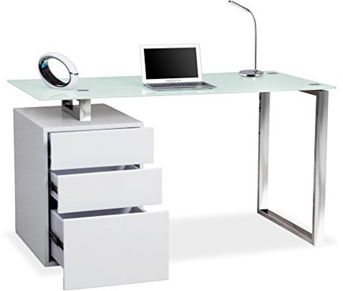 Centurion Supports Calista Single Door Single Cabinet Gloss White Computer Desk - image 3