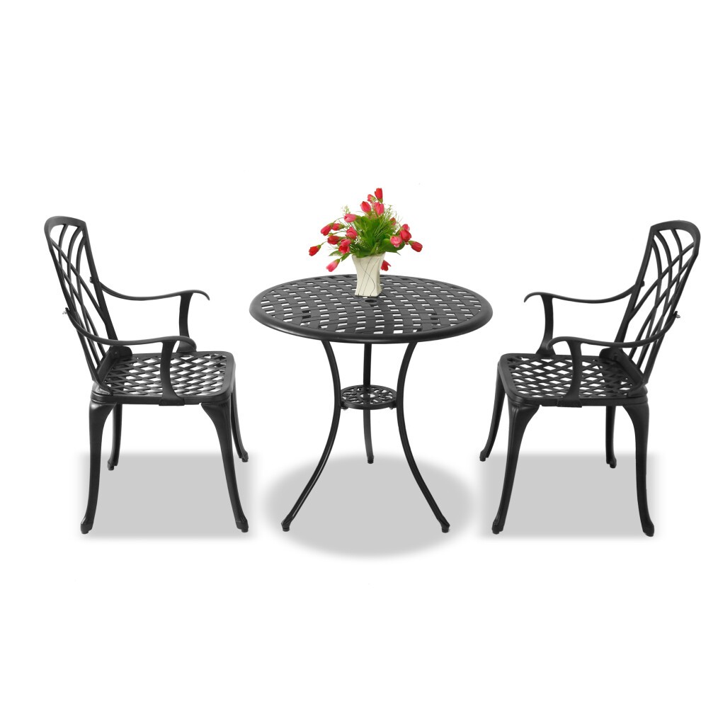 Centurion Supports OSHOWA Black 2 Seater Aluminium Bistro Set with Table - image 3