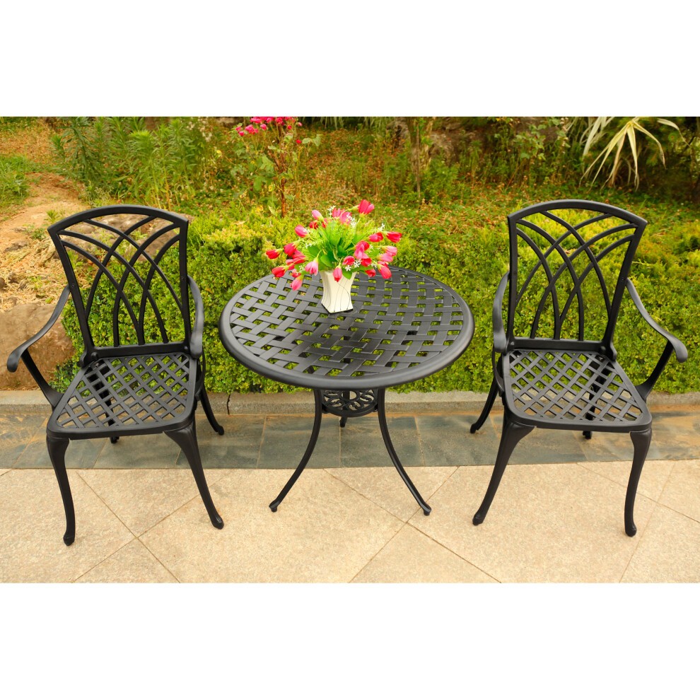 Centurion Supports OSHOWA Black 2 Seater Aluminium Bistro Set with Table - image 4