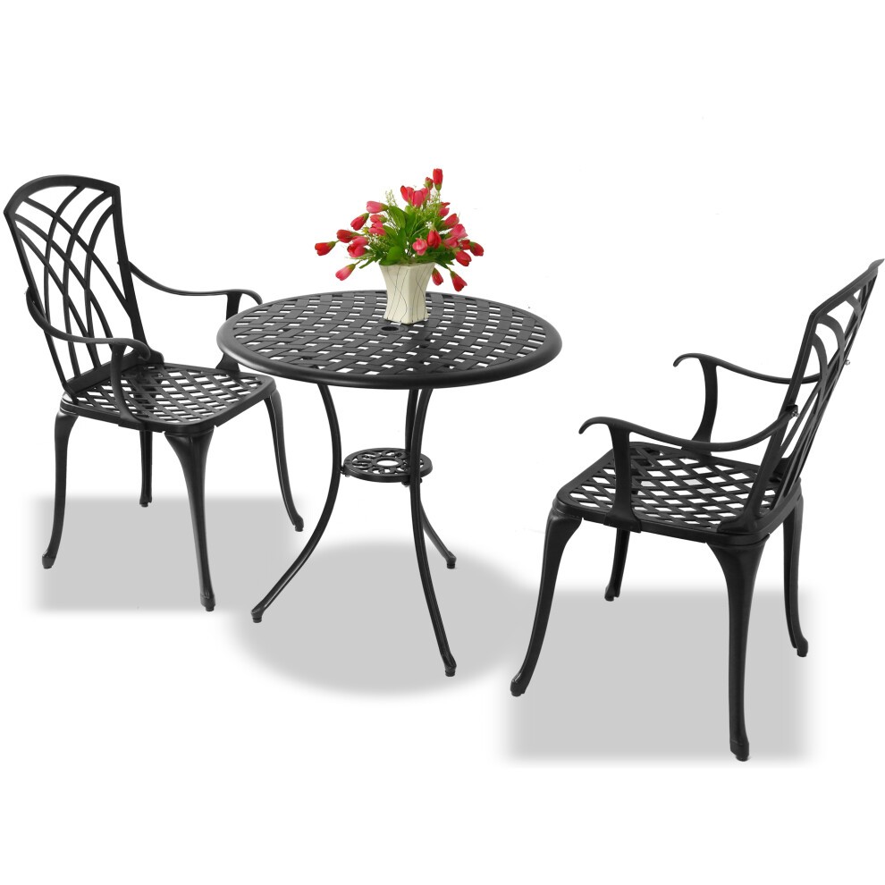 Centurion Supports OSHOWA Black 2 Seater Aluminium Bistro Set with Table - image 5