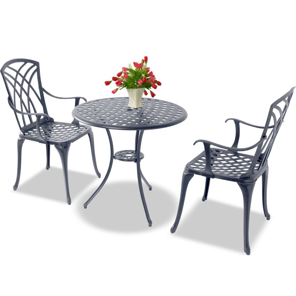 Centurion Supports OSHOWA Grey 2 Seater Aluminium Bistro Set with Table - image 2