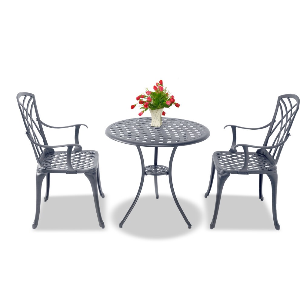 Centurion Supports OSHOWA Grey 2 Seater Aluminium Bistro Set with Table - image 3