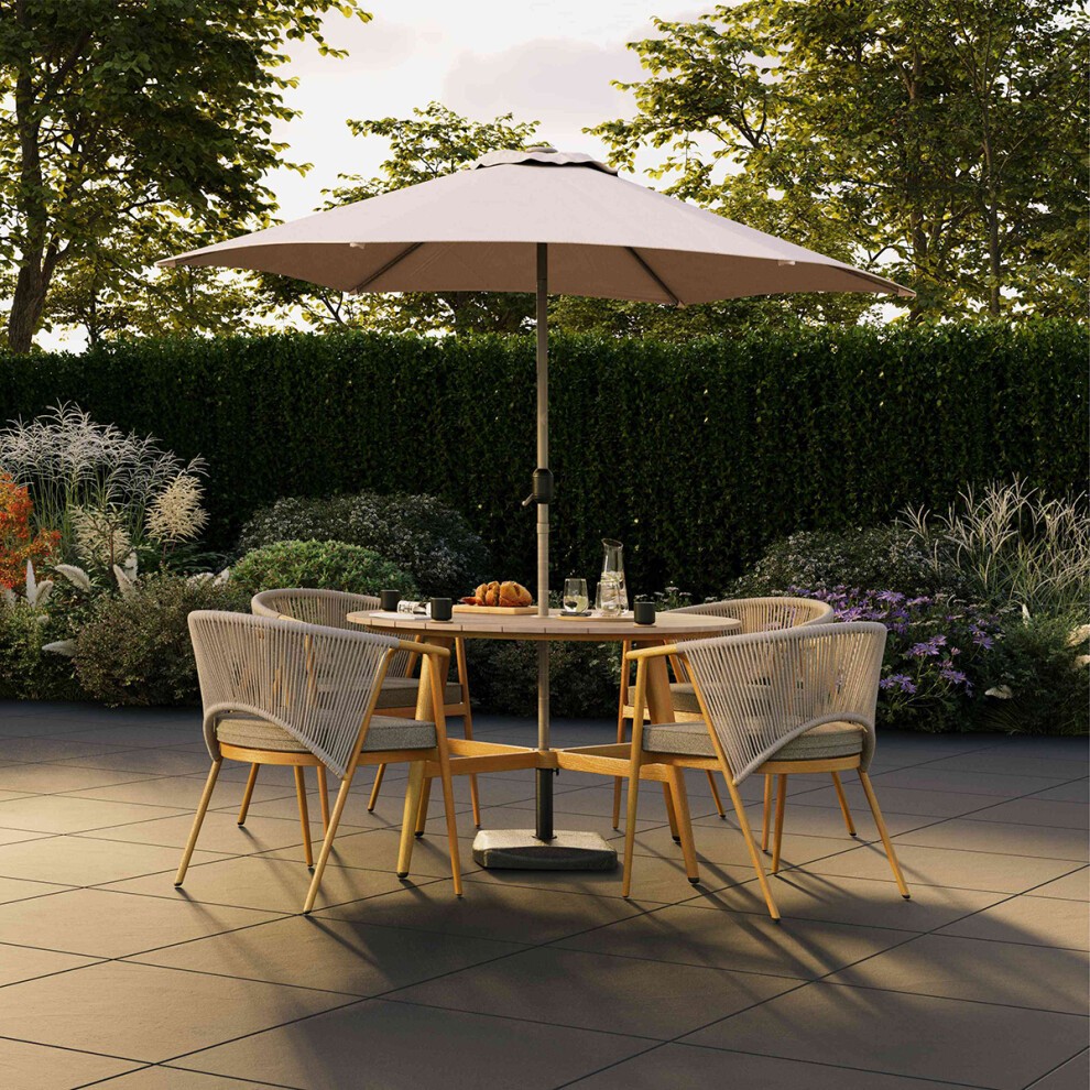 Charles Bentley Almada Rope Weave 4 Seater Garden Dining Set - image 2
