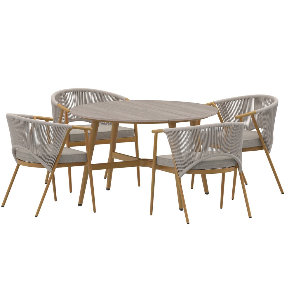 Charles Bentley Almada Rope Weave 4 Seater Garden Dining Set - image 4