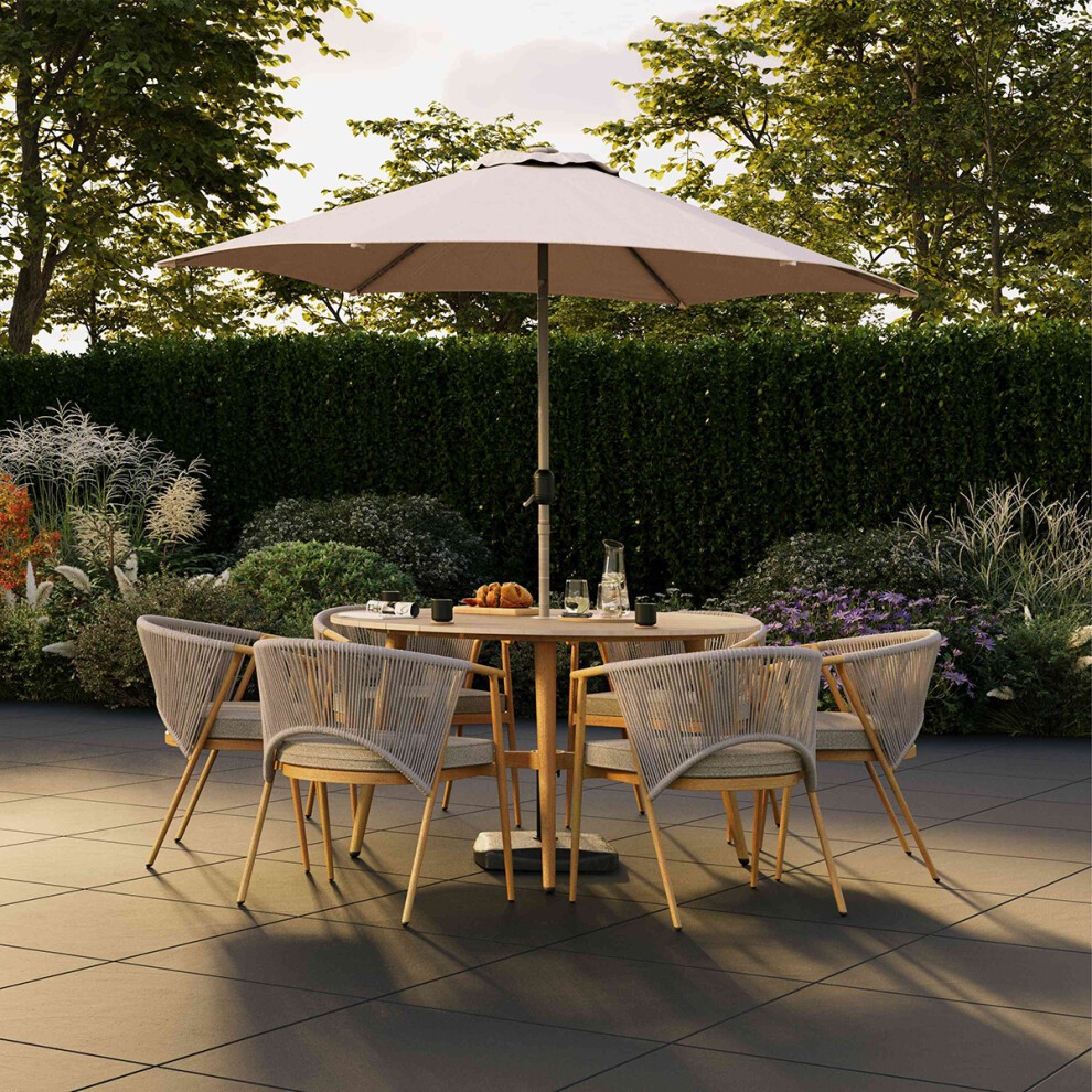 Charles Bentley Almada Rope Weave 6 Seater Garden Dining Set - image 2
