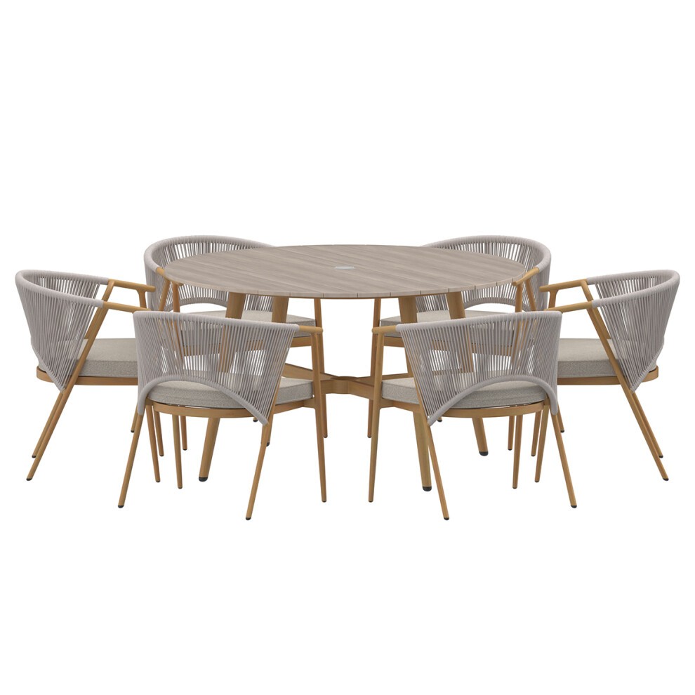 Charles Bentley Almada Rope Weave 6 Seater Garden Dining Set - image 4
