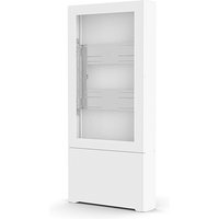 White Chief Impact 55" display case with glass door, sleek design, and metal handle.