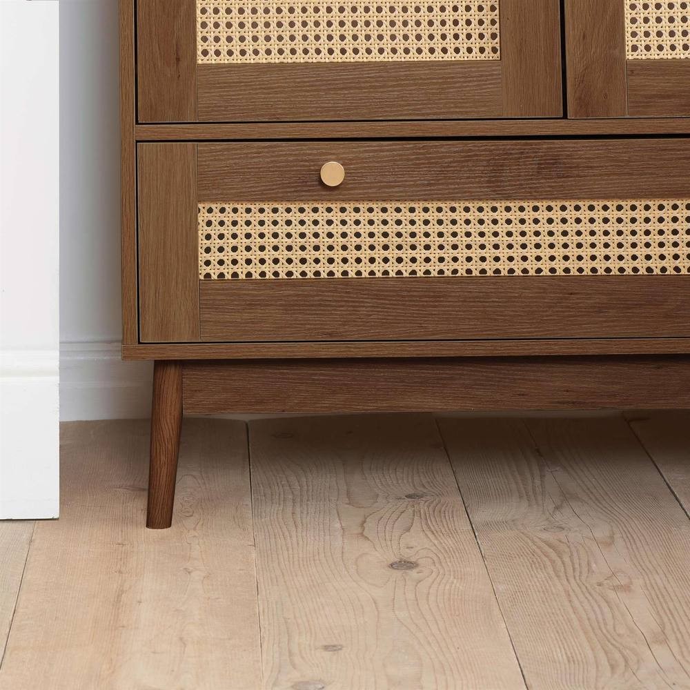 Croxley 2 Door Single Drawer Rattan Wardrobe - image 4