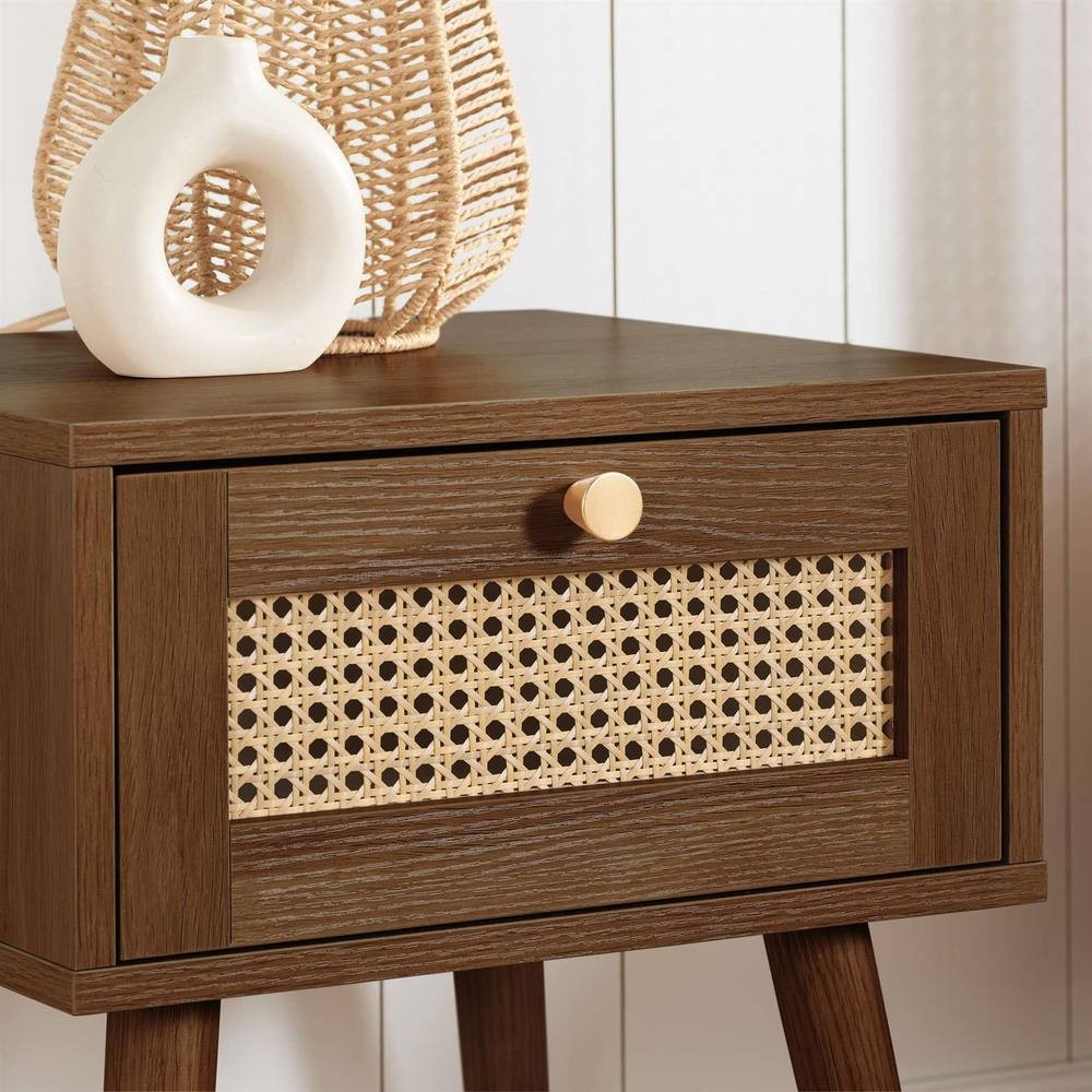 Croxley Single Drawer Rattan Bedside Table - image 2