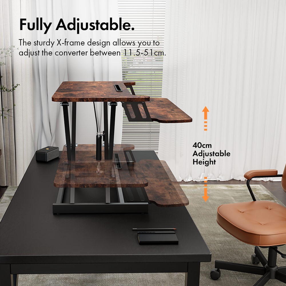 Dark Wood Standing Desk Converter - image 4