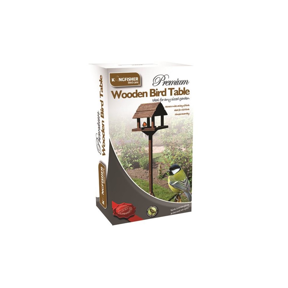 Dark Wooden Deluxe Garden Bird Feeder / Feeding Table - image 2