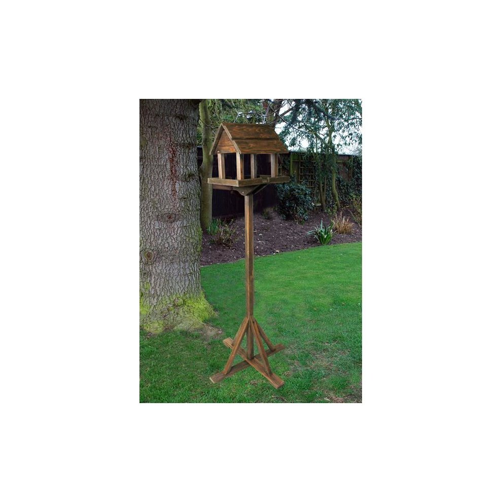 Dark Wooden Deluxe Garden Bird Feeder / Feeding Table - image 3