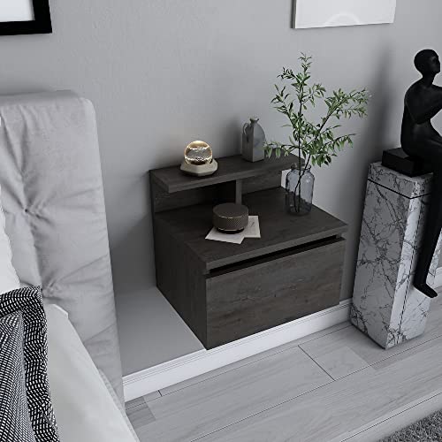Decorotika Alice Wenge Single Drawer Single Shelf Floating Bedside Table - image 2